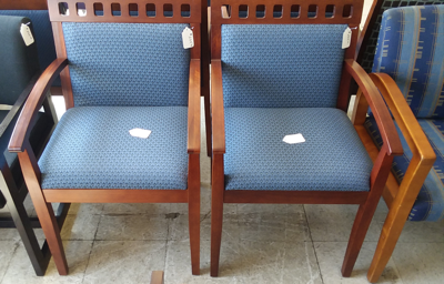Wooden Guest Chairs with Upholstery